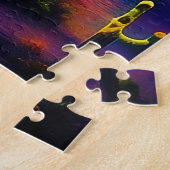 Kleurrijke woestijn zonsondergang legpuzzel (Zijkant)