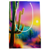 Kleurrijke woestijn zonsondergang medium cadeauzakje (Voorkant)