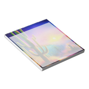 Kleurrijke woestijn zonsondergang  notitieblok