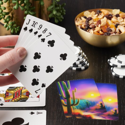 Kleurrijke woestijn zonsondergang pokerkaarten (Insitu)