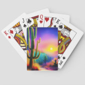 Kleurrijke woestijn zonsondergang pokerkaarten (Achterkant)
