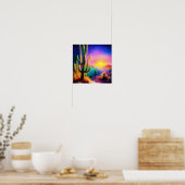 Kleurrijke woestijn zonsondergang poster (Keuken)