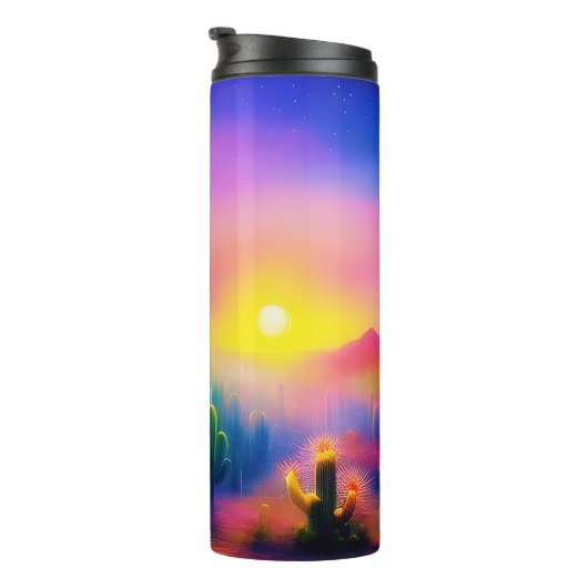 Kleurrijke woestijn zonsondergang thermosbeker (Geroteerd rechts)