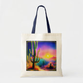 Kleurrijke woestijn zonsondergang tote bag (Voorkant)