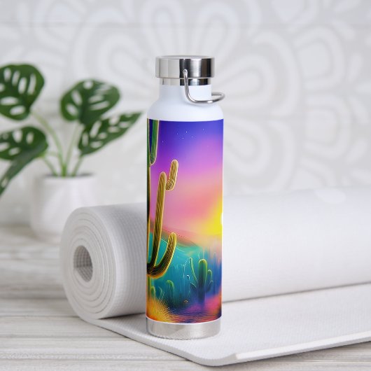 Kleurrijke woestijn zonsondergang waterfles (Yoga)
