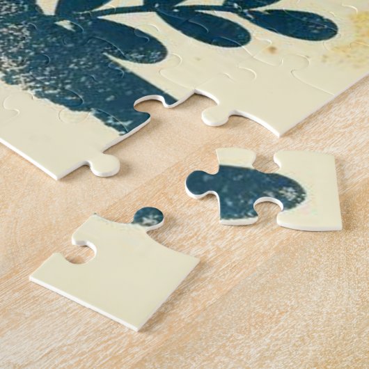 Kleurrijke woestijnscène met UFO-puzzel Legpuzzel (Zijkant)