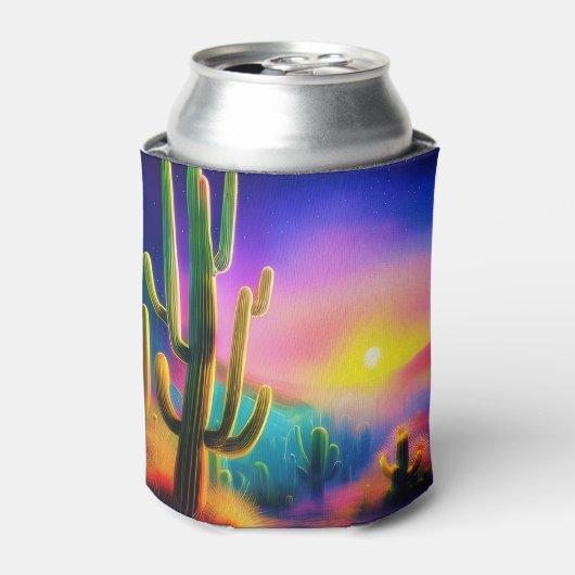 Kleurrijke woestijnzonsondergang blikjeskoeler (Blikje Voorkant)