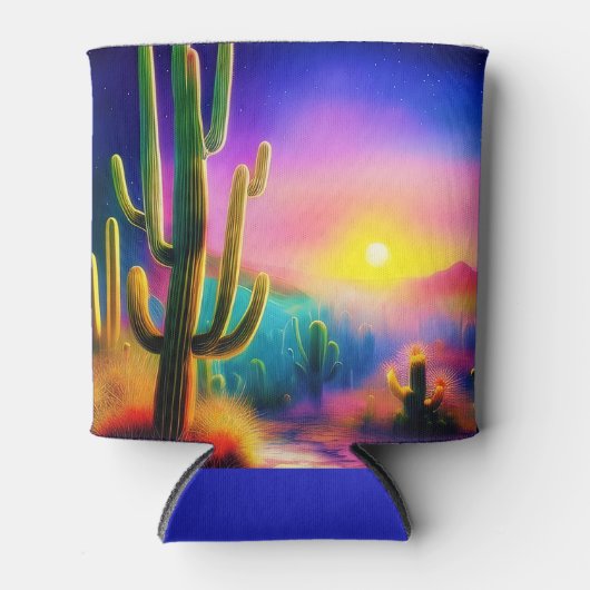 Kleurrijke woestijnzonsondergang blikjeskoeler