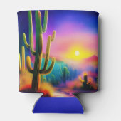 Kleurrijke woestijnzonsondergang blikjeskoeler (Achterkant)