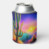 Kleurrijke woestijnzonsondergang blikjeskoeler (Blikje Achterkant)