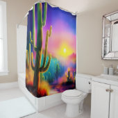 Kleurrijke woestijnzonsondergang douchegordijn (In situ)