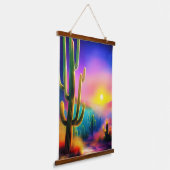 Kleurrijke woestijnzonsondergang hangend wandkleed (Gebogen)