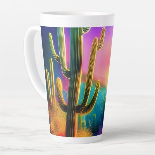 Kleurrijke woestijnzonsondergang latte mok (Linkerhoek)