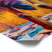 Kleurrijke Wolf Abstracte Schildering Hut Kunst Poster (Hoek)