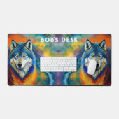 Kleurrijke Wolf en Sky Bureaumat (Keyboard & Muis)