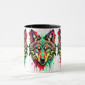 Kleurrijke Wolf Head Mok - Wolf Mok - Wolven (Midden)