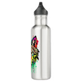 Kleurrijke Wolf Head - Wolf Waterfles (Rechts)