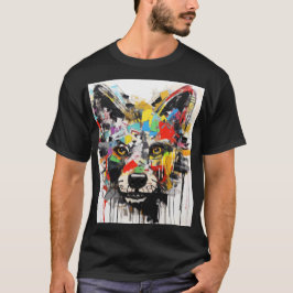 Kleurrijke Wolf Kop Pop Art Wolf Portret T-shirt