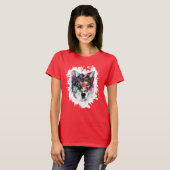 Kleurrijke Wolf Kunst T-shirt (Voorkant volledig)