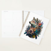 kleurrijke wolf met bloemen planner (Display)