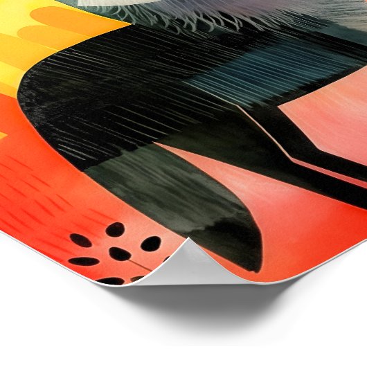 Kleurrijke Wolf Nursery Art Poster (Hoek)