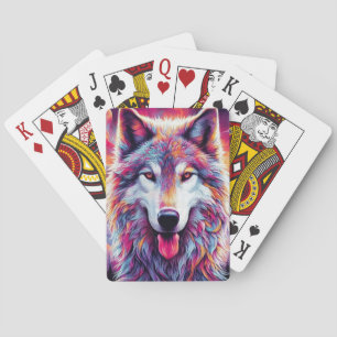 Kleurrijke Wolf Pokerkaarten