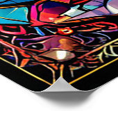 Kleurrijke Wolf Poster (Hoek)