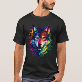 Kleurrijke Wolf T-shirt