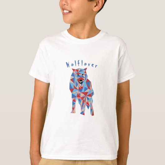 Kleurrijke Wolflover T-shirt (Voorkant)