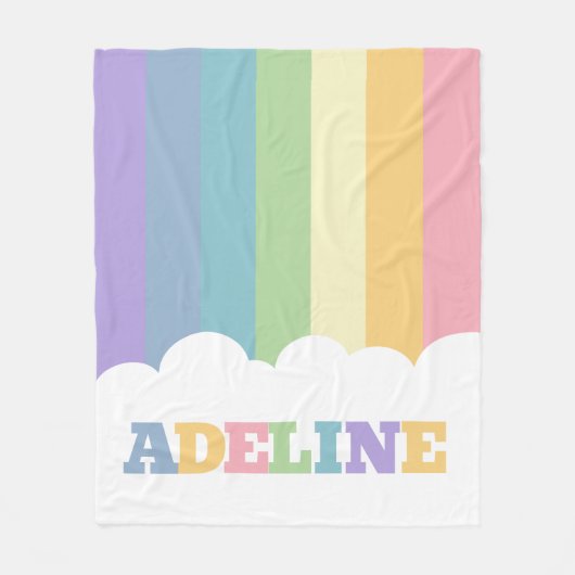 Kleurrijke wolk met 7 letters, regenbooggrondtonen fleece deken (Voorkant)