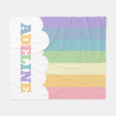 Kleurrijke wolk met 7 letters, regenbooggrondtonen fleece deken (Voorkant (Horizontaal))