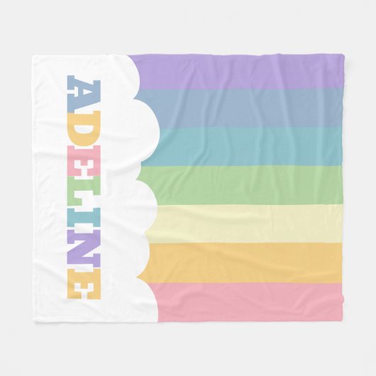 Kleurrijke wolk met 7 letters, regenbooggrondtonen fleece deken (Voorkant (Horizontaal))