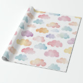 Kleurrijke wolken baby cadeaupapier (Uitgerold)