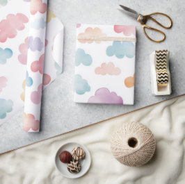 Kleurrijke wolken baby cadeauverpakkings papier
