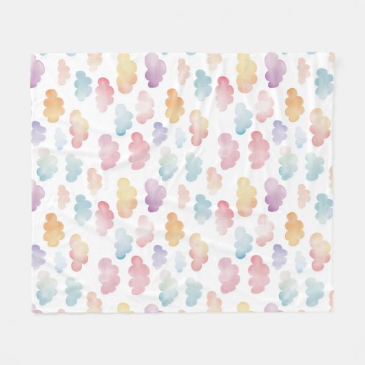 Kleurrijke wolken baby gift fleece deken (Voorkant (Horizontaal))
