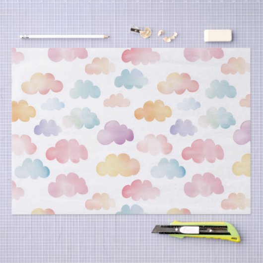 Kleurrijke wolken baby gift tissuepapier (Craft)