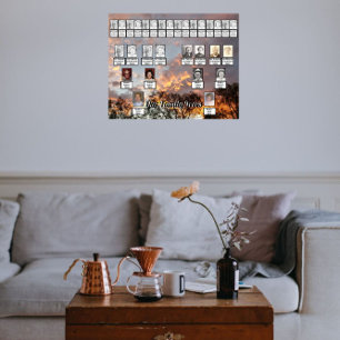 Kleurrijke wolken boven bomen Foto Familie Bomen Poster