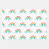 Kleurrijke wolken, confetti en meerkleurige drieho inpakpapier vel (Voorkant 3)