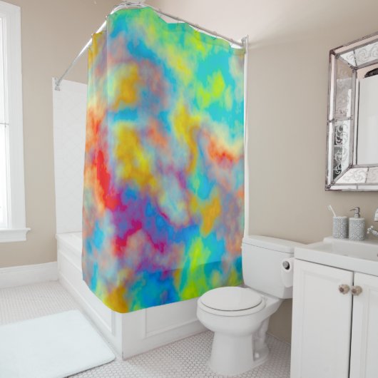Kleurrijke wolken douchegordijn (In situ)