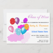 Kleurrijke wolken en ballonnen kleuterschool kaart (Voorkant)