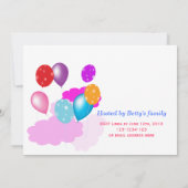 Kleurrijke wolken en ballonnen kleuterschool kaart (Achterkant)