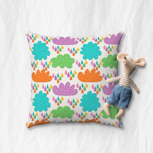 Kleurrijke Wolken en Regendruppels Kussen