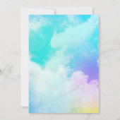 Kleurrijke wolken en vlinderBaby shower Kaart (Achterkant)