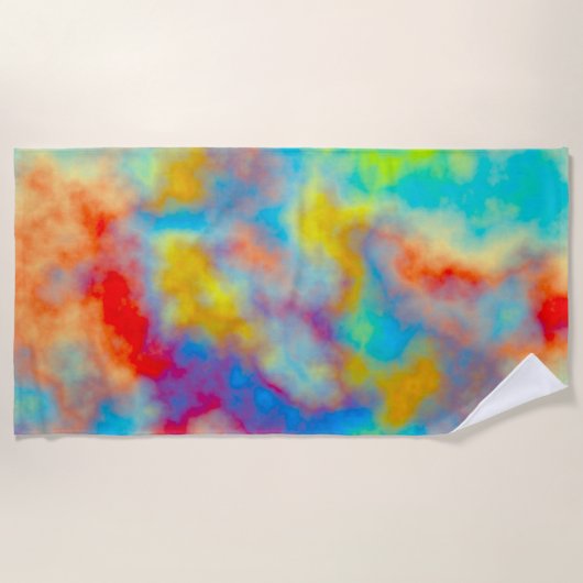 Kleurrijke wolken gooien kussen strandlaken (Voorkant)