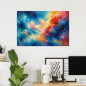 Kleurrijke Wolken in Beweging Poster (Thuiskantoor)