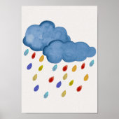 Kleurrijke wolken kinderkamer poster babykamer pri (Voorkant)