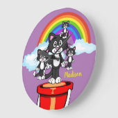 Kleurrijke wolken klok kat (Hoek)