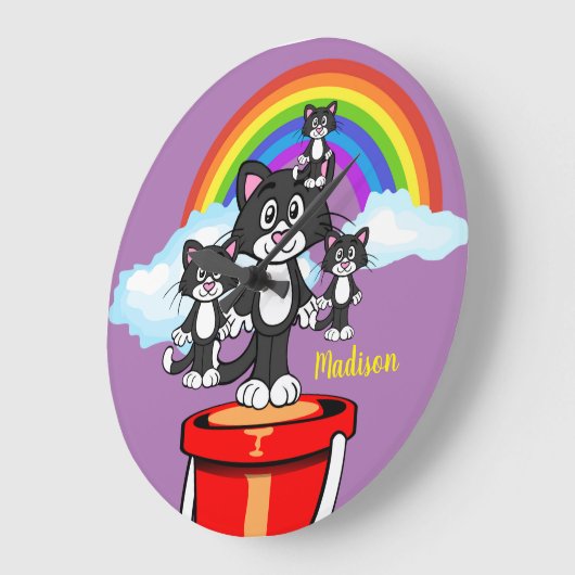 Kleurrijke wolken klok kat (Hoek)