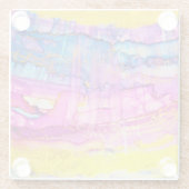 Kleurrijke wolken macro, inkt spatten. glazen onderzetter (Achterkant)