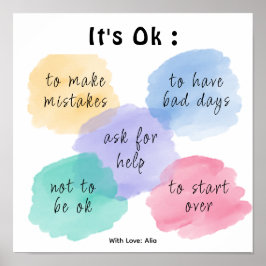 Kleurrijke wolken Motivatie School Poster